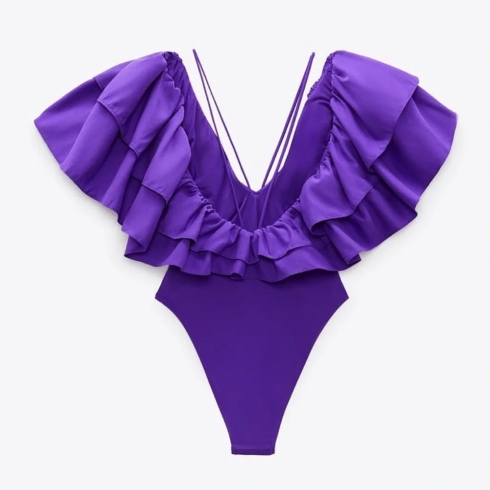 ZARA SWIMSUIT WITH MAXI‎ RUFFLE